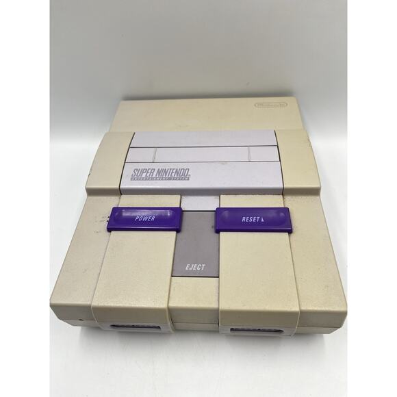 Super Nintendo SNES Console w/ 1 OEM Controller + All OEM Cords - TESTED